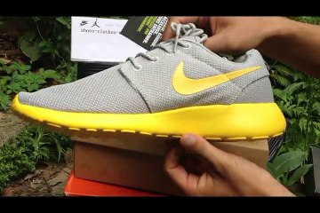 Nike Roshe Running Shoes Light Grey Yellow online store  kicksgrid1.ru