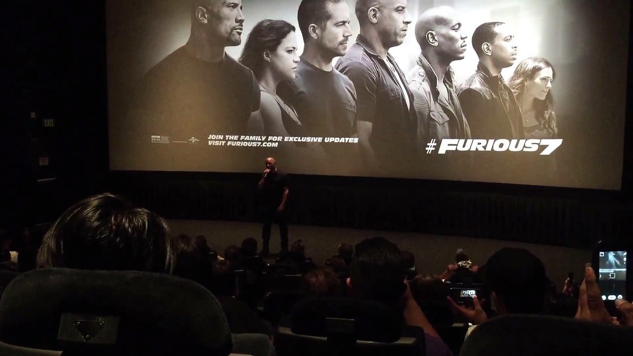 Emotional Vin Diesel Stops By Fast and the Furious 7 Advanced Screening in Los Angeles 3 16 15