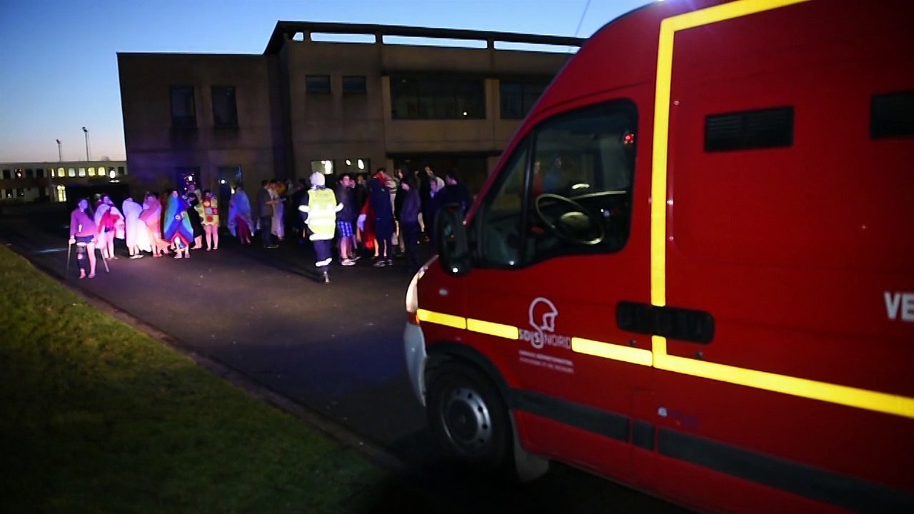 Exercice d'évacuation de l'Internat du lycèe Beaupré à Haubourdin-