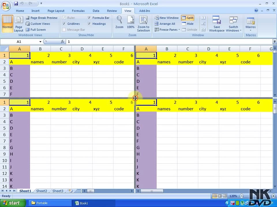 Lesson # 88 The Split (Microsoft Office Excel 2007_ 2010 Tutorial)
