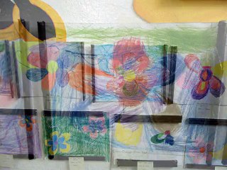 presentacion de trabajos de la clase de materia en el colegio Frida Kalho