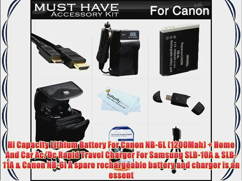 Must Have Accessory Kit For Canon PowerShot SX500 IS SX510 HS SX520 HS SX530HS SX530 HS Digital