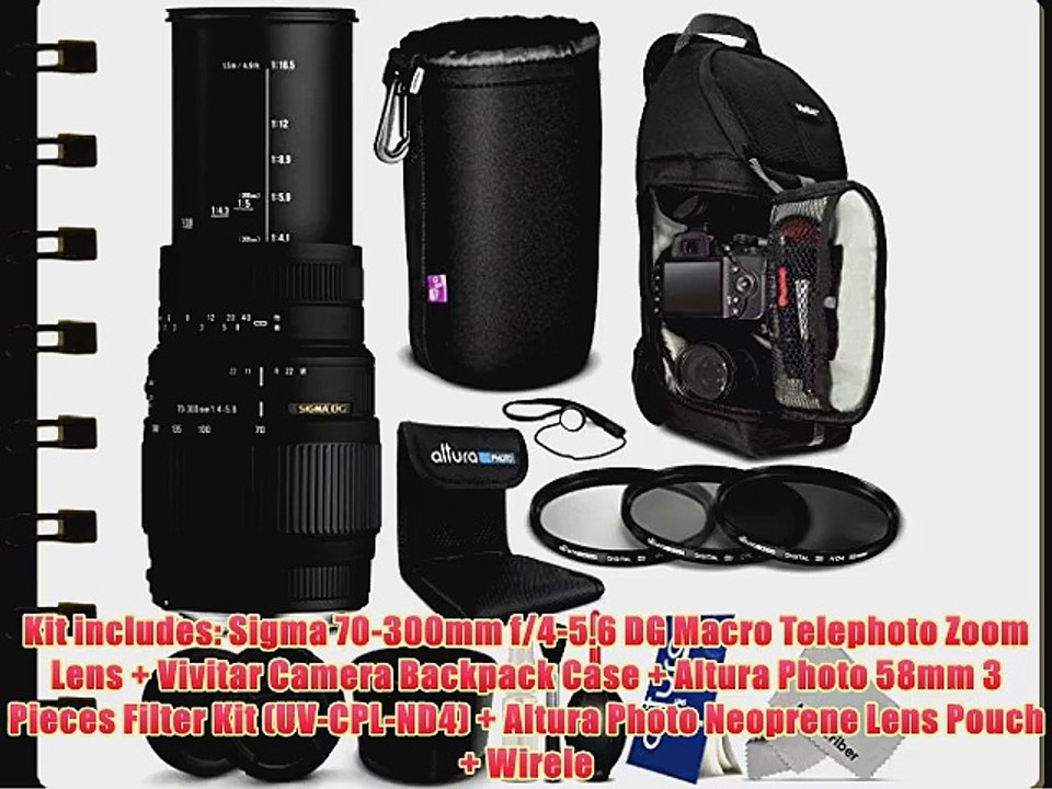 Sigma 70-300mm f/4-5.6 DG Macro Telephoto Zoom Lens for NIKON DSLR Cameras   Advanced Filter