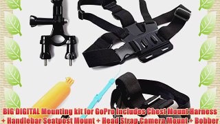 BiG DIGITAL Mounting kit for GoPro Includes Chest Mount Harness   Handlebar Seatpost Mount