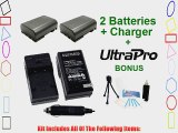 2-Pack Canon NB-2Lh High-Capacity Replacement Batteries with Rapid Travel Charger for Canon