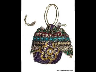 Evening Party Designer Stone Beaded Potli Bags - IndianBeautifulArt