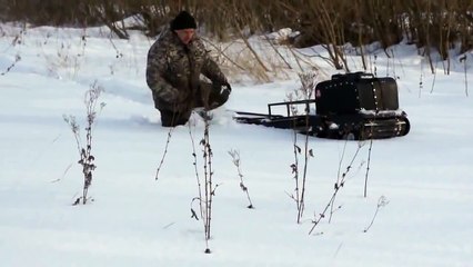 Мотособака - глубокий снег не помеха