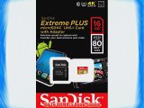 SanDisk Extreme Plus 16GB MicroSDHC UHS-I Memory Card Speed Up To 80MB/s With Adapter- SDSDQX-016G-U46A