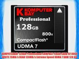 KOMPUTERBAY 128GB Professional COMPACT FLASH CARD CF 800X WRITE 75MB/s READ 120MB/s Extreme
