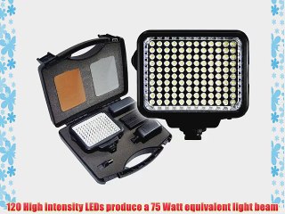 Vidpro K-120 10-Piece Pro Photo/Video LED Light Kit with Battery Charger Diffusers