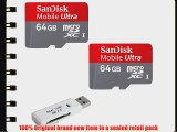 SanDisk 128GB (64GB x2)MicroSD XC Class 10 UHS-1 SDSDQUA-064G Ultra Fast Speed Memory Card