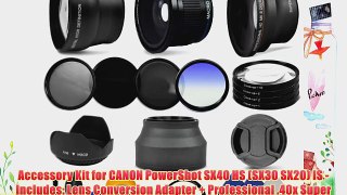 Accessory Kit for CANON PowerShot SX40 HS (SX30 SX20) IS - Includes: Lens Conversion Adapter