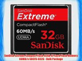 SanDisk Extreme Compact Flash 32GB CF Card Flash Memory 60MB/s SDCFX-032G - Bulk Package