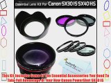 Essential Lens Kit For The Canon SX30IS SX30 IS SX40HS SX40 HS Digital Camera Includes HD .43x