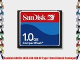 SanDisk SDCFB-1024-A10 1GB CF Type 1 Card (Retail Package)