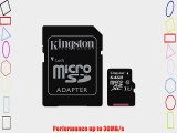 Kingston Digital 64 GB microSD Class 10 UHS-1 Memory Card 30MB/s with Adapter (SDCX10/64GBET)