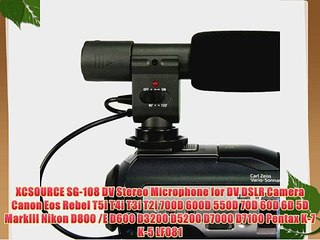 Tải video: XCSOURCE SG-108 DV Stereo Microphone for DV DSLR Camera Canon Eos Rebel T5i T4i T3i T2i 700D