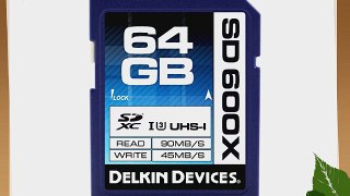 Delkin DDSD600-64GB 64GB SD 600X UHS-I Memory Card