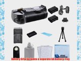 Vertical Battery Grip for Nikon D610 D600 DSLR Camera   2 EN-EL15 Long Life Batteries   AC/DC