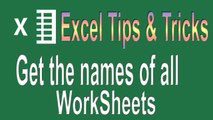 Excel VBA Tips n Tricks #1 | Get the Name of all worksheets