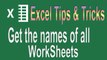 Excel VBA Tips n Tricks #1 | Get the Name of all worksheets