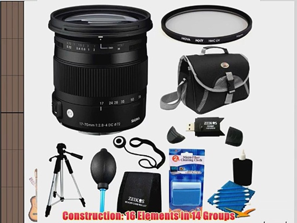 Sigma 17-70mm f/2.8-4 DC Macro OS HSM Lens for Nikon DSLR Cameras - USA Warranty - BUNDLE -