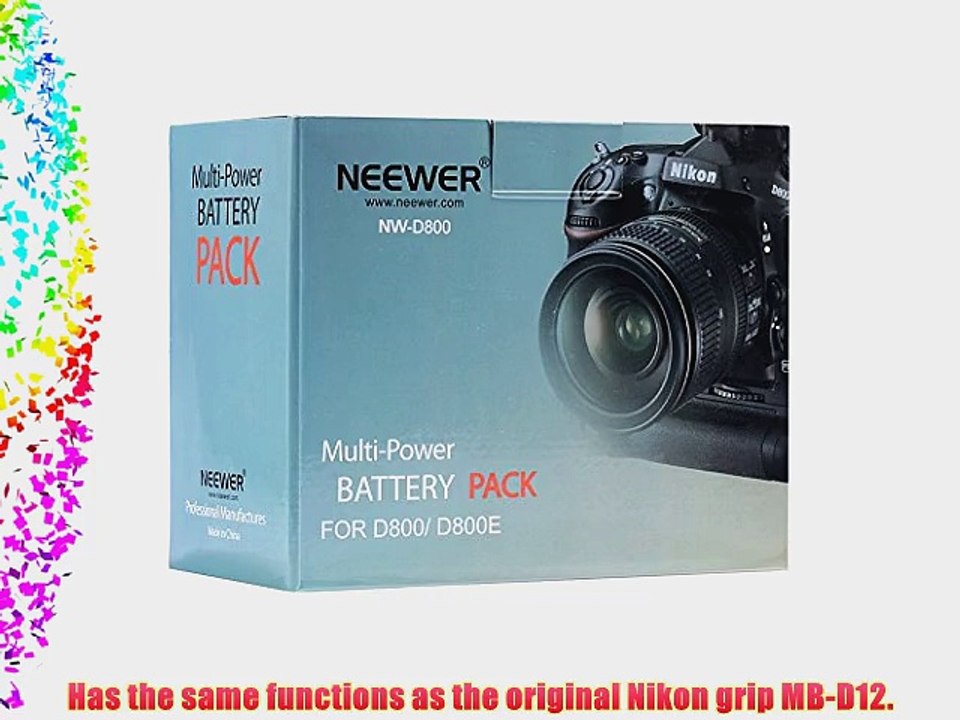 Neewer? Vertical Battery Grip Replacement for Nikon MB-D12 Multi Battery Power Pack Works with