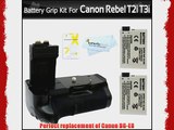Photive PH-BGE8 Battery Grip With 2 Extra Replacement LP-E8 Batteries For Canon Rebel T5i T4i