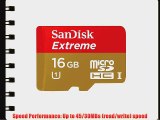 SanDisk Extreme 16GB MicroSDHC UHS-1 Flash Memory Card Speed Up To 45MB/s With Adapter Frustration-Free