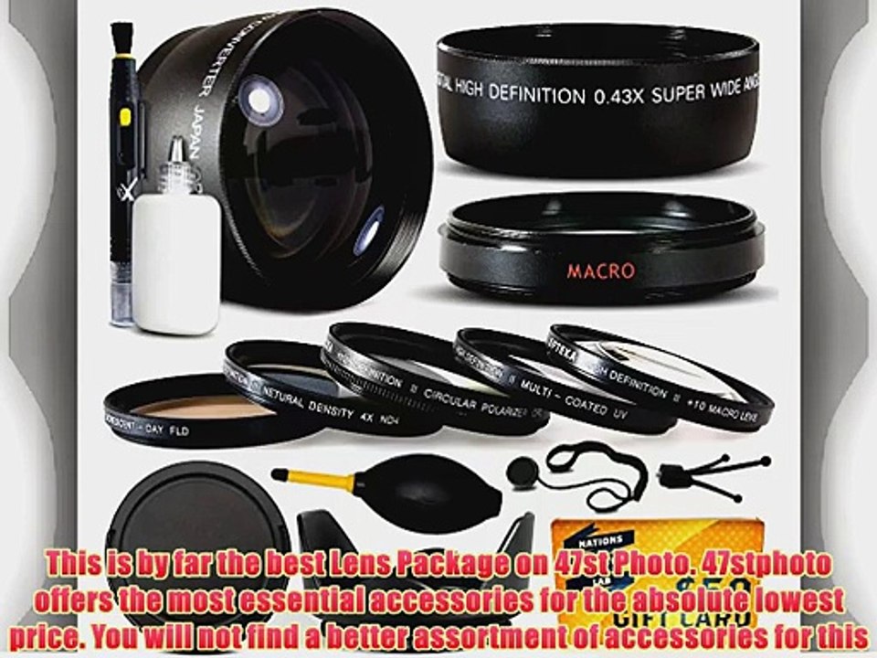 10 Piece 58MM Ultimate Lens Package For the Canon EOS Rebel T5IT4I SL1 T2i 1100D 1000D T3 T3i