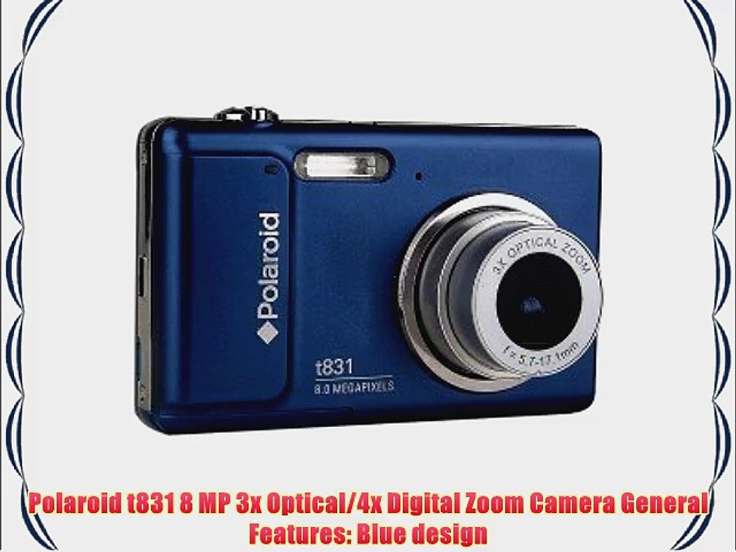 Polaroid t831 8MP 3x Optical/4x Digital Zoom Camera (Blue) - video  Dailymotion