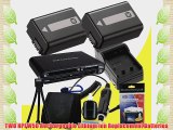 TWO NPFW50 Lithium Ion Replacement Batteries w/Charger   Memory Card Reader/Wallet   Deluxe