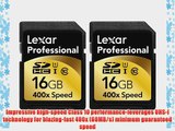 Lexar Professional 400x 16GB SDHC UHS-I Flash Memory Card LSD16GCTBNA4002 - 2-Pack