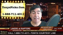 Toronto Raptors vs. LA Lakers Free Pick Prediction NBA Pro Basketball Odds Preview 3-27-2015
