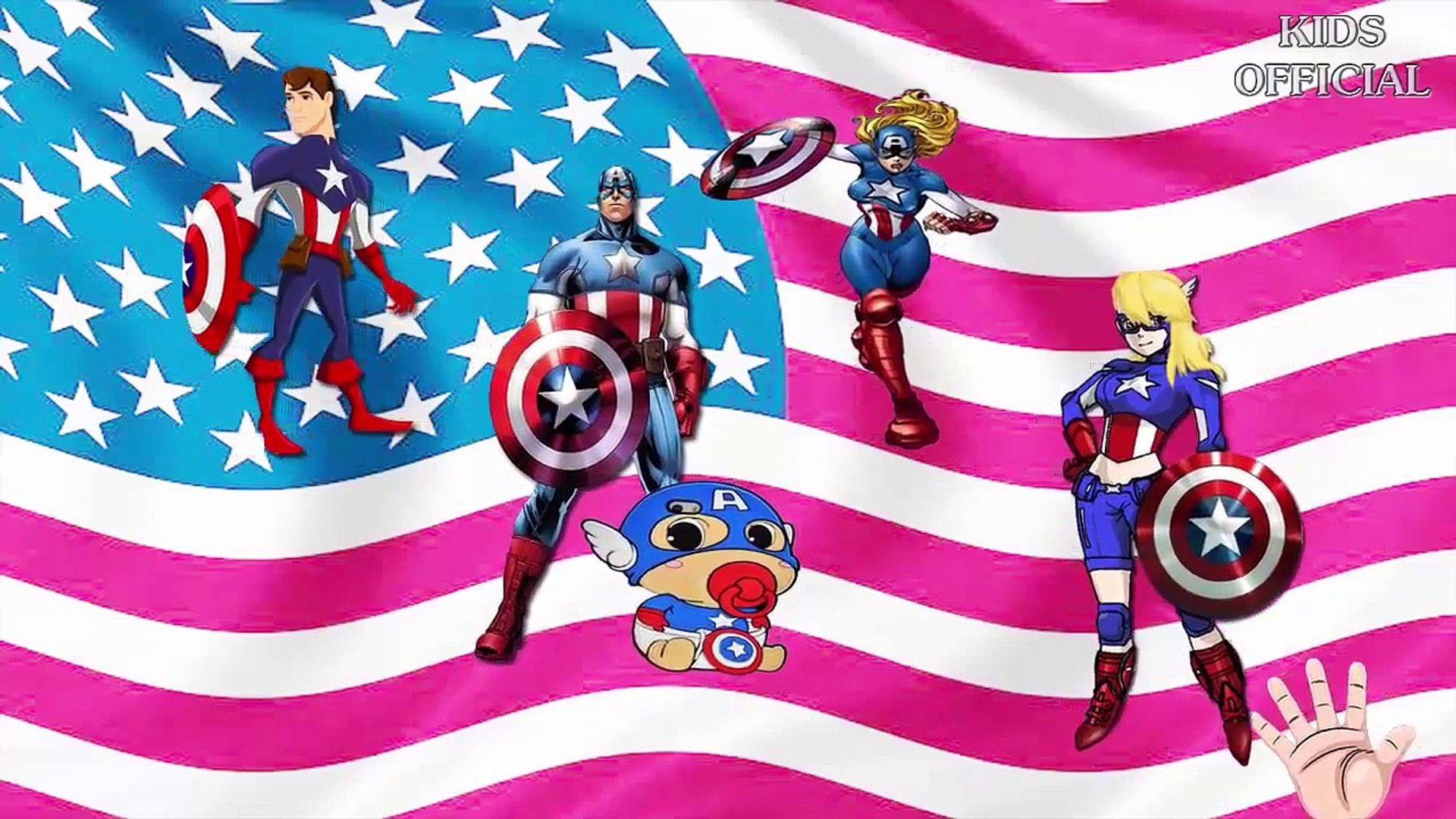 Finger Family Captain America Cartoon Nursery Rhymes for Children - video  Dailymotion
