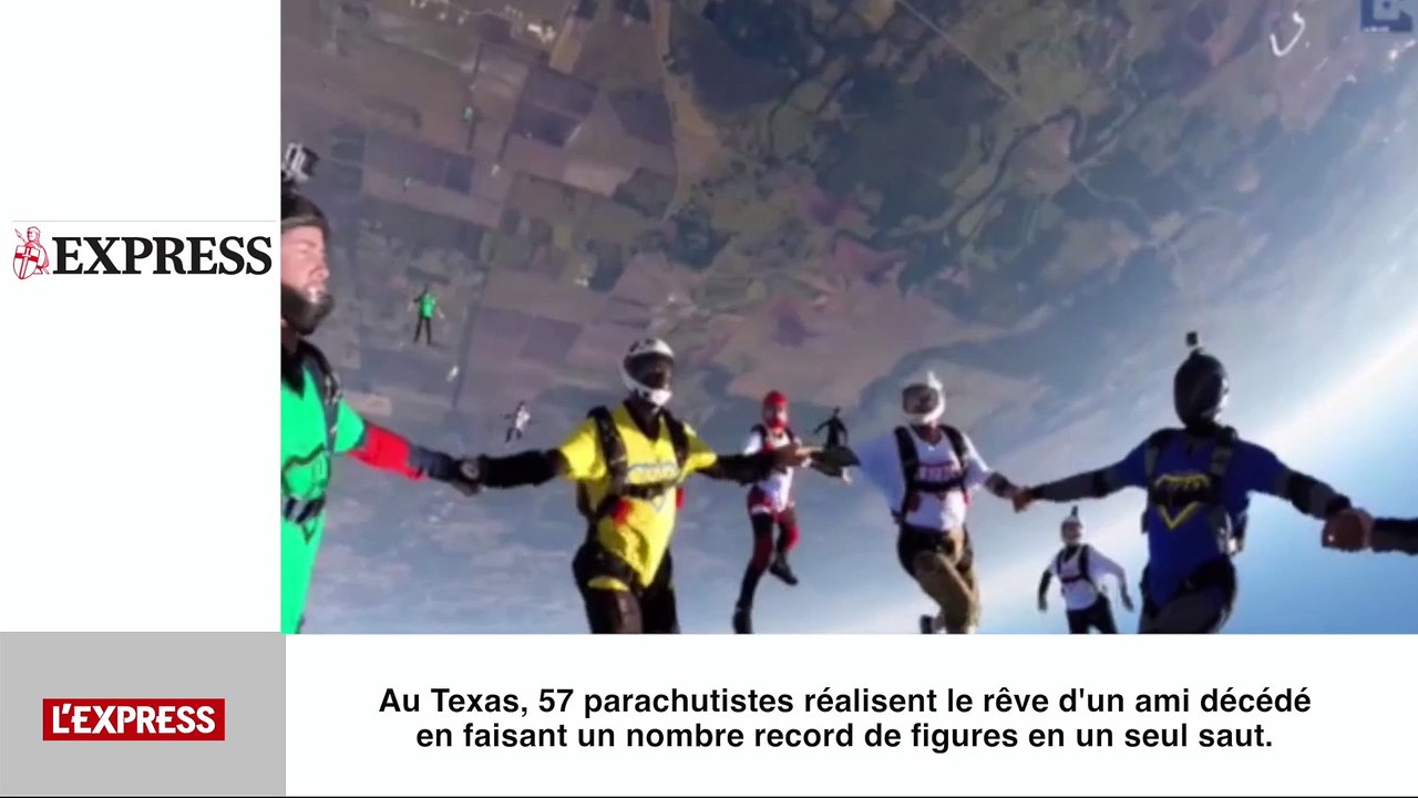57 parachutistes dans les airs: le zapping insolite