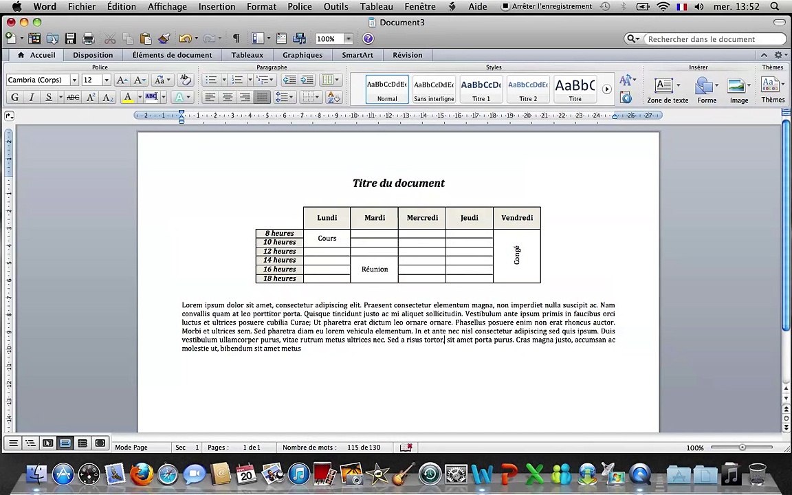 Tuto - Word 2011 - Centrer un document avant impression