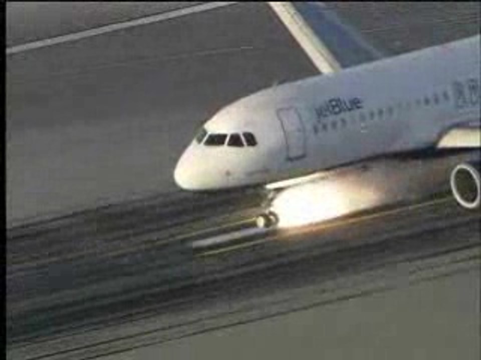 Atterrissage d'un avion avec la roue de travers