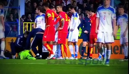 Russian Player Hit By a Flare