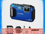 Panasonic Lumix DMC-TS5 Digital Camera (Blue)   8GB SDHC Memory   Carrying Case   Table Top