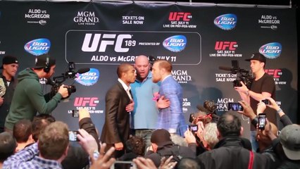 Conor McGregor, Jose Aldo face off in Toronto on UFC 189 press tour