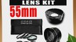 55mm DM Optics Macro Close Up Lens Kit 4 Piece ( 1  2  4  10)   3 Piece Filter Kit (UV CPL