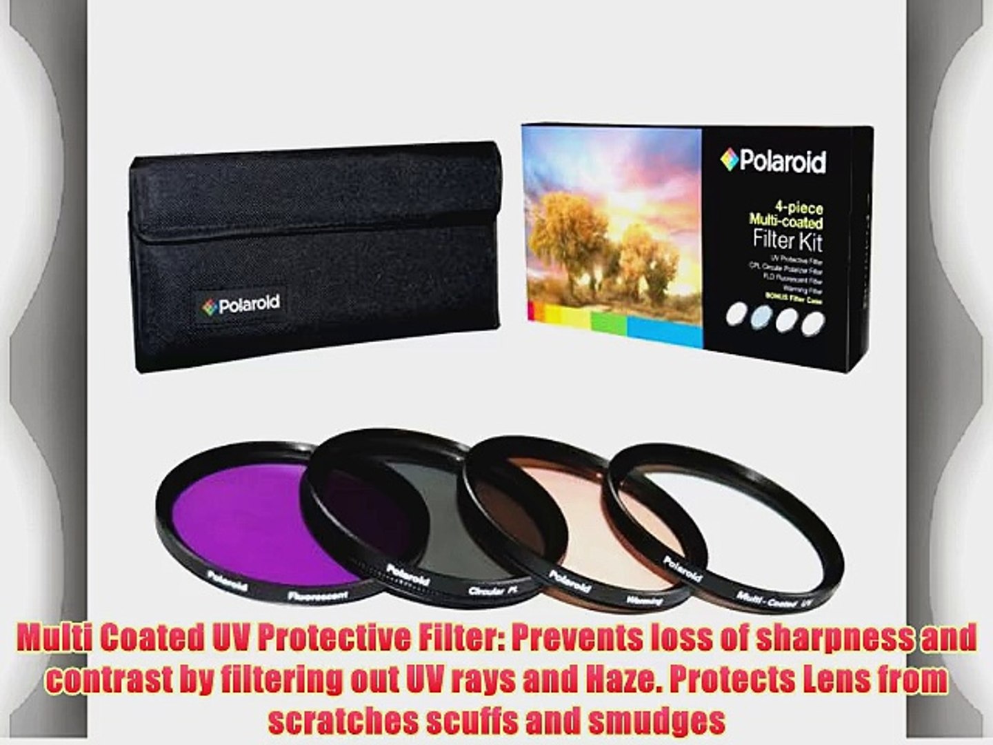 dood Classificeren Ooit Polaroid Optics 52mm 4 Piece Filter Set (UV CPL FLD WARMING) - video  Dailymotion