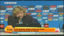 FIFA suspende a Suárez por nueve partidos y cuatro meses de actividades