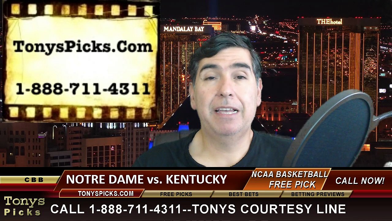 Kentucky Wildcats vs. Notre Dame Fighting Irish Free Pick Prediction NCAA Tournament College Basketball Odds Preview 3-28-2015