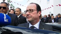 Marche contre le terrorisme : interview du président à la sortie du musée du Bardo, à Tunis
