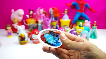 violetta 3 peppa pig cars 2 play doh kinder surprise eggs spiderman barbie