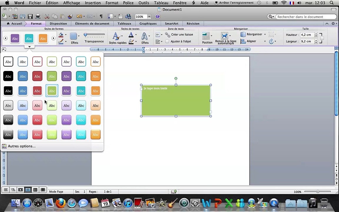 Tuto - Word 2011 - Insérer et personnaliser une zone de texte