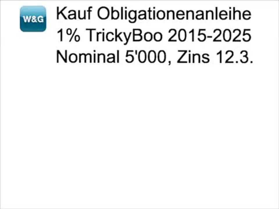 Obligation Kauf RW FWZ-HD QV LAP KV 2015 FWZ RW Rechnungswesen W&G Kurs Vorbereitung Repetition
