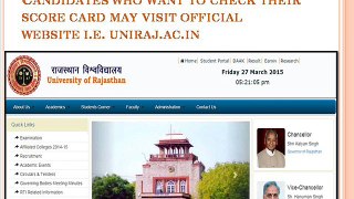 Rajasthan University Announced BBA/MBA/BCOM Result 2015 Declared, See it